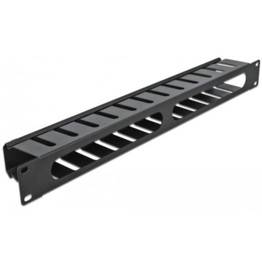Panneau de gestion de câbles DeLOCK 19" 1U noir avec 2 ouvertures