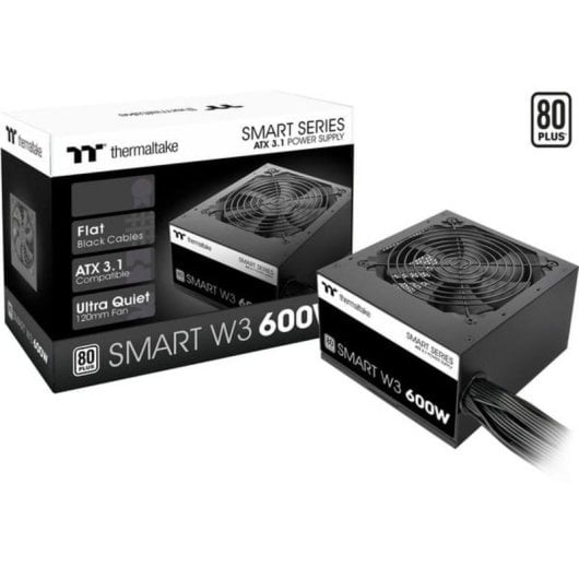Fuente de alimentación Thermaltake Smart W3 600W Certificación 80 PLUS ATX 3.1 no modular