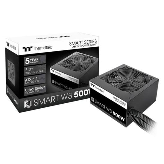Fonte de Alimentação Thermaltake Smart W3 500W Certificação 80 PLUS ATX 3.1 Ativa