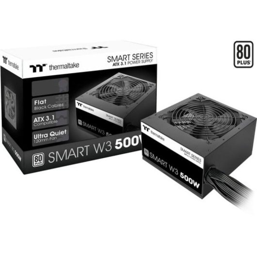 Fonte de Alimentação Thermaltake Smart W3 500W Certificação 80 PLUS ATX 3.1 Ativa