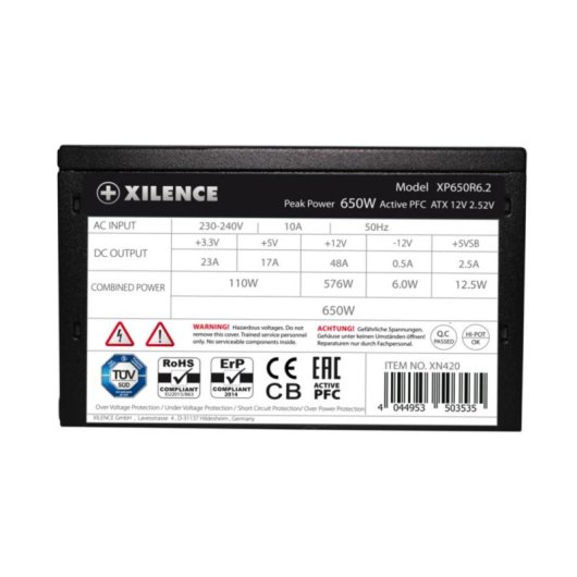 Netzteil Xilence XP650R6.2 650W 80 PLUS Gold Nicht Modular Aktiv