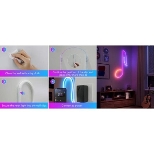 Clip de montaje Govee H10D2000 Metal Blanco Neon Rope Light 2 5 unidades