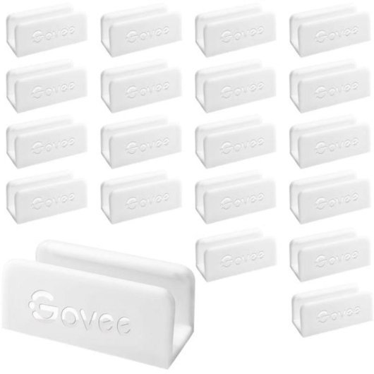 Support de montage Govee H10D1000 pour bandes LED néon, blanc, 20 pièces