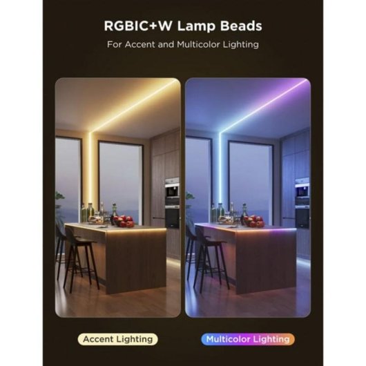 Tira luminosa Govee Light Pro RGBICW 3 m adesiva interior
