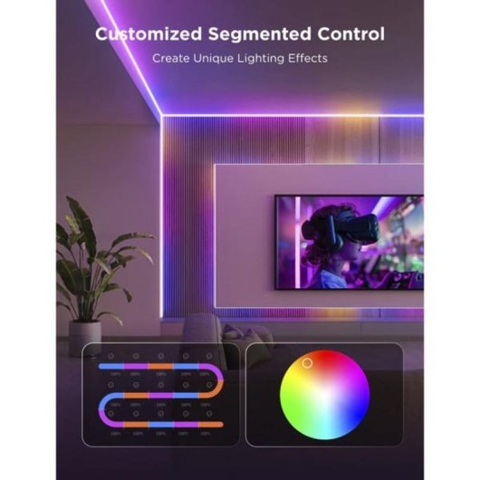 Tira luminosa Govee Light Pro RGBICW 3 m adesiva interior