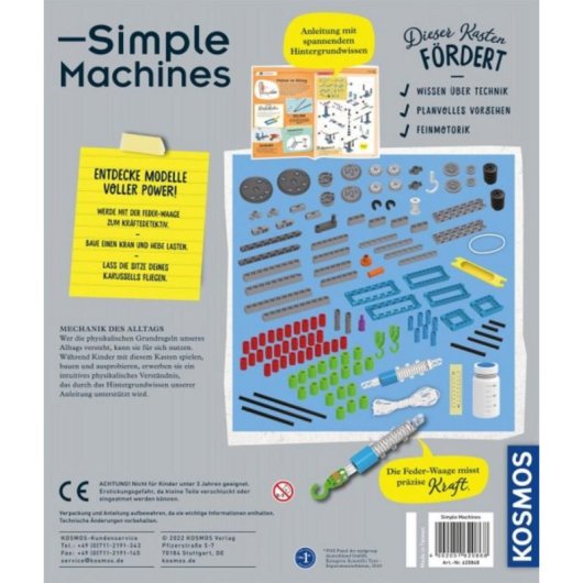 Kit d'expériences Kosmos Simple Machines Physique 8 ans Multicolore