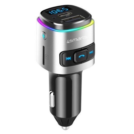 Transmisor Fm Bluetooth 4smarts Con Cargador Para Coche/manos Libres/entrada Multimedia