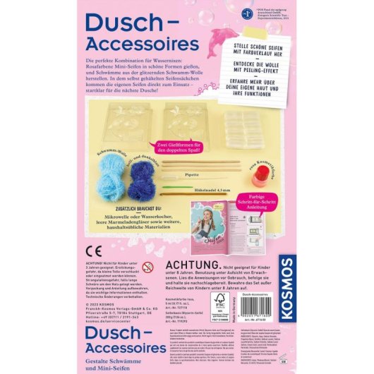 Kit d'expériences KOSMOS pour fabriquer du savon, 8-12 ans, multicolore