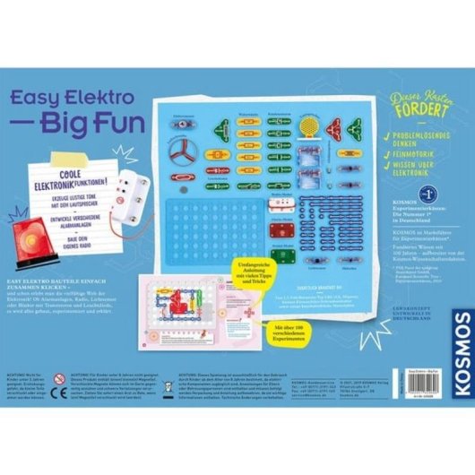 Kit d'électronique KOSMOS Easy Elektro - Big Fun, Multicolore, pour enfants de 8 à 12 ans