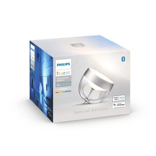 Lámpara de mesa inteligente Philips Hue Iris plata edición especial