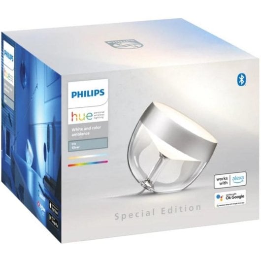 Lámpara de mesa inteligente Philips Hue Iris plata edición especial