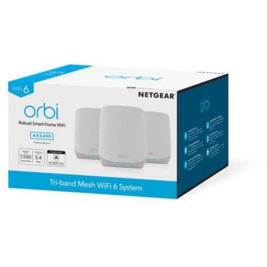 WiFi Mesh Netgear Orbi 3 Nodos 5400 Mbps 525 m² con Alexa y Google Assistant