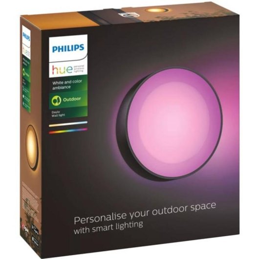 Aplique mural pour extérieur Philips Hue Daylo Noir Bluetooth/Zigbee