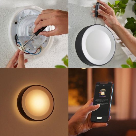 Aplique mural pour extérieur Philips Hue Daylo Noir Bluetooth/Zigbee