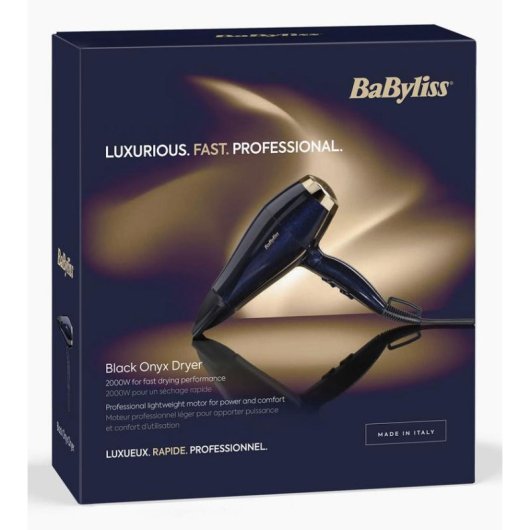 Secador de Cabelo Iónico BaByliss 5911E 2000W 3 Temperaturas 3 Velocidades Ar Frio Preto Dourado