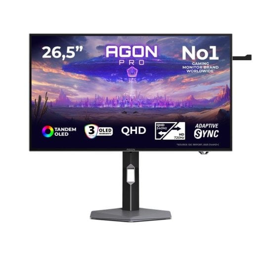 Monitor AOC AGON PRO AGP277QKDC 26,5" Quad HD 720Hz OLED G-SYNC Ajuste de altura
