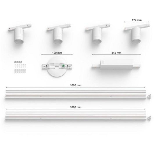 Kit di illuminazione intelligente Philips Hue Perifo per soffitto rettilineo (4 punti luce)