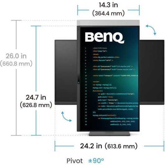 Monitor PC BenQ RD270Q 27" QHD 144Hz IPS Nano Matte USB-C Ergonomia
