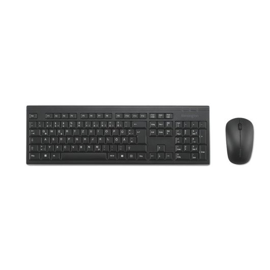 Teclado Kensington KM150 EQ membrana completo inalámbrico alemán con ratón óptico