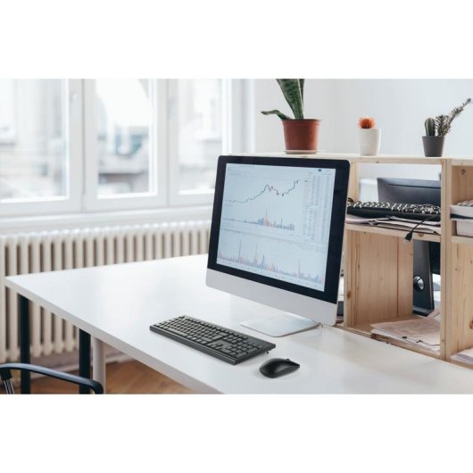 Teclado Kensington KM150 EQ membrana completo inalámbrico alemán con ratón óptico