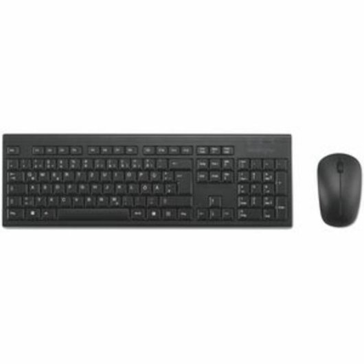Teclado Kensington KM150 EQ membrana completo inalámbrico alemán con ratón óptico