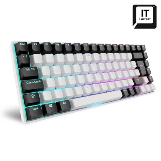Teclado Sharkoon SKILLER SGK50 S3 mecânico gaming com switches Gateron Yellow italiano