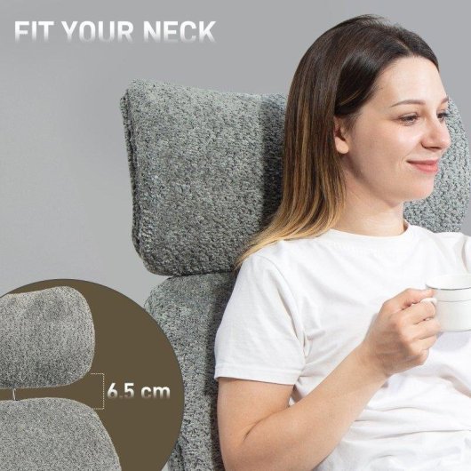Silla de oficina Rolipo ergonómica con reposacabezas ajustable, función de balanceo y altura ajustable gris oscuro