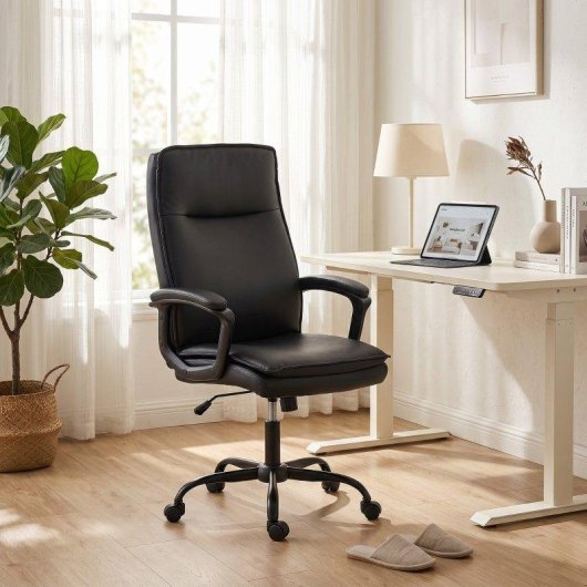 Silla de oficina ergonómica Rolipo altura regulable balanceo 360° negro