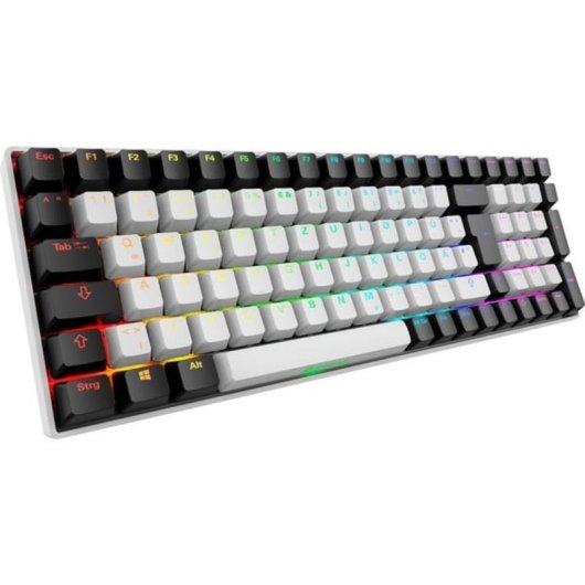 Teclado Sharkoon SGK50 S2 mecânico gaming com switches Gateron Yellow e RGB alemão