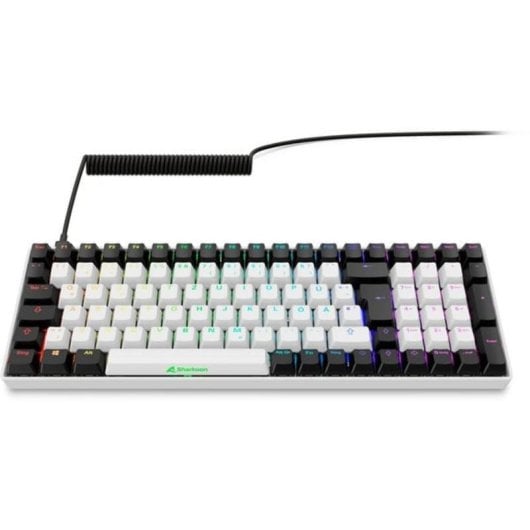 Teclado Sharkoon SGK50 S2 mecânico gaming com switches Gateron Yellow e RGB alemão