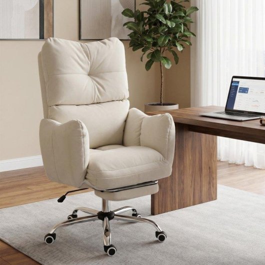 Silla de Oficina Rolipo con Reposapiés, Giratoria Ergonómica con Función de Balanceo
