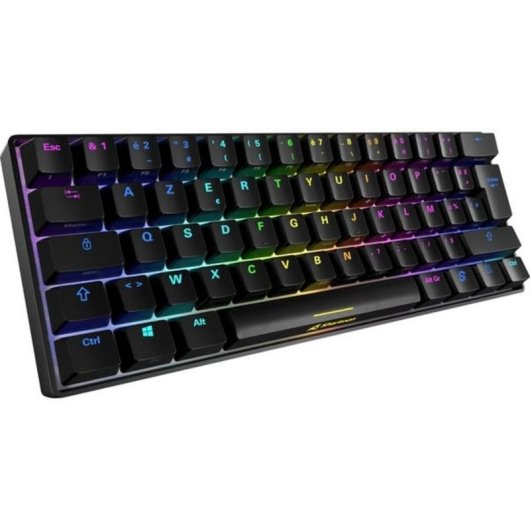 Teclado Sharkoon SGK50 S4 compacto 60% com switches Kailh Red e RGB AZERTY francês
