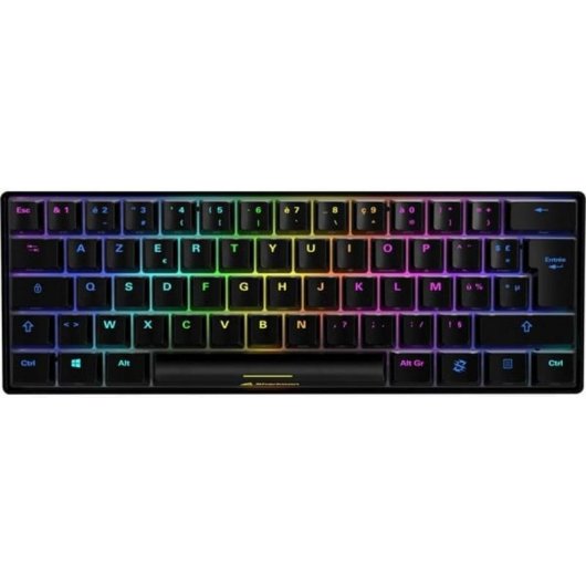 Teclado Sharkoon SGK50 S4 compacto 60% com switches Kailh Red e RGB AZERTY francês