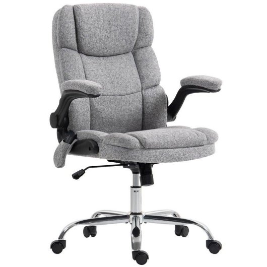 Silla de oficina ergonómica Rolipo con masaje y calefacción, altura ajustable y función de balanceo gris