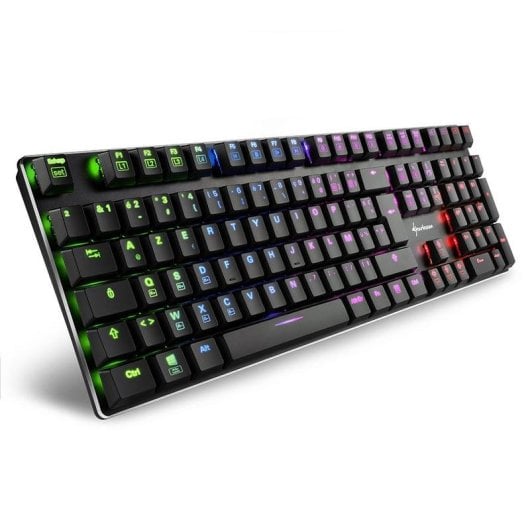 Teclado Sharkoon PureWriter RGB mecánico con switches Kailh Blue y AZERTY francés
