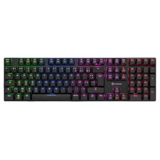 Teclado Sharkoon PureWriter RGB mecánico con switches Kailh Blue y AZERTY francés