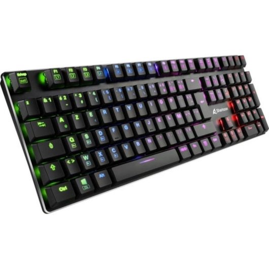 Teclado Sharkoon PureWriter RGB mecánico con switches Kailh Blue y AZERTY francés