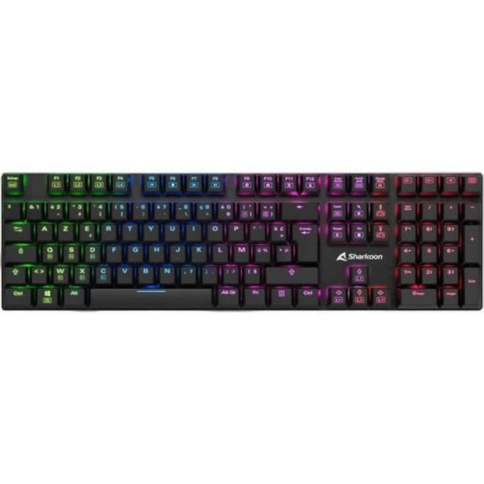Teclado Sharkoon PureWriter RGB mecánico con switches Kailh Blue y AZERTY francés
