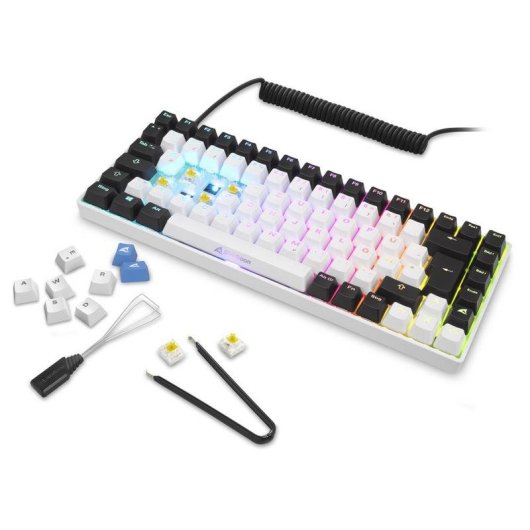 Teclado Sharkoon SKILLER SGK50 S3 mecânico gaming switches Gateron Yellow RGB Portuguese