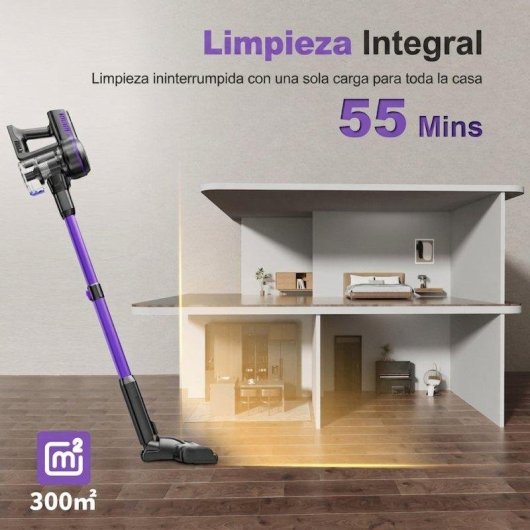 Aspiradora sin Cable Rolipo 265W 45 kPa 55 min Antienredos HEPA 1,2L