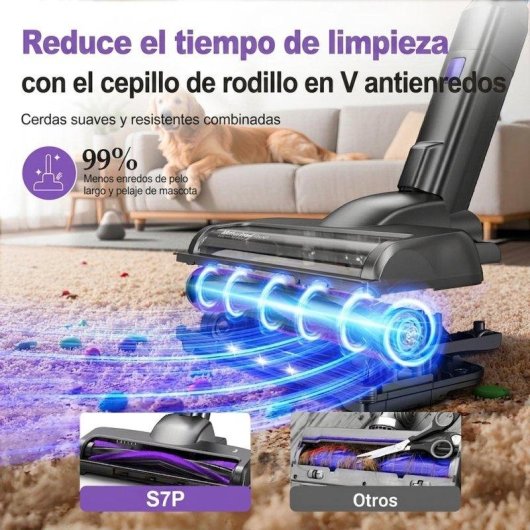 Aspiradora sin Cable Rolipo 265W 45 kPa 55 min Antienredos HEPA 1,2L