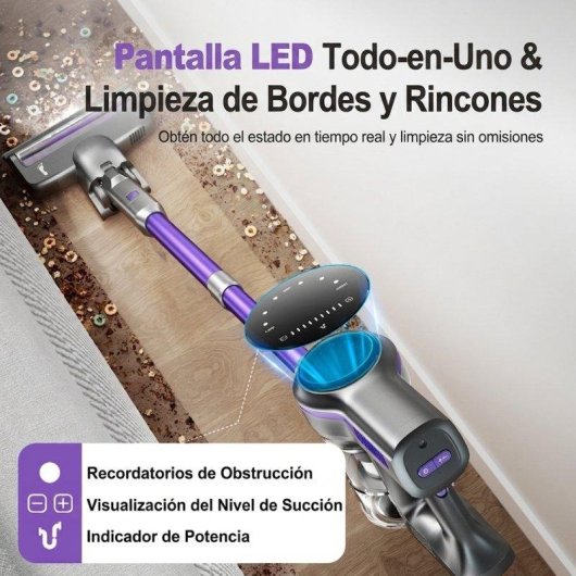 Aspiradora sin Cable Rolipo 265W 45 kPa 55 min Antienredos HEPA 1,2L
