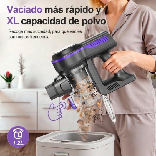 Aspiradora sin Cable Rolipo 265W 45 kPa 55 min Antienredos HEPA 1,2L