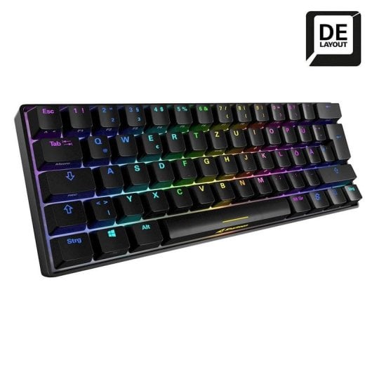 Teclado Sharkoon SKILLER SGK50 S4 mecânico compacto com switches Kailh Brown e RGB alemão