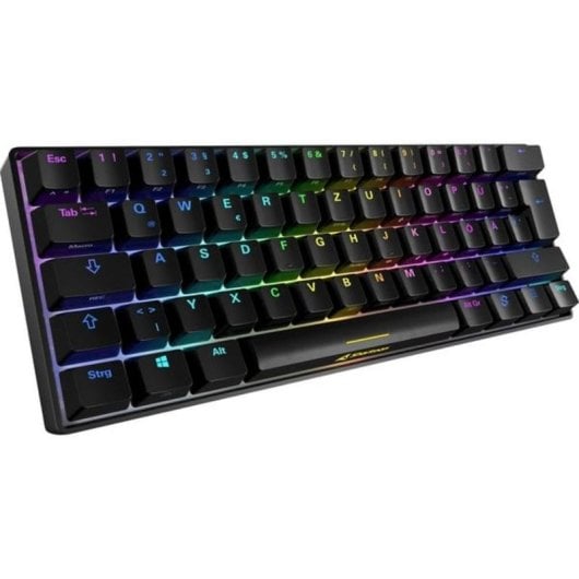 Teclado Sharkoon SKILLER SGK50 S4 mecânico compacto com switches Kailh Brown e RGB alemão