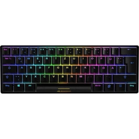 Teclado Sharkoon SKILLER SGK50 S4 mecânico compacto com switches Kailh Brown e RGB alemão