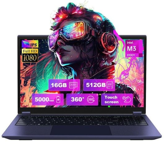 Portatile Micrear UCC-UL156 15.6" Intel M3-8100Y 16GB 512GB SSD UHD Graphics 615 Windows 11 Pro