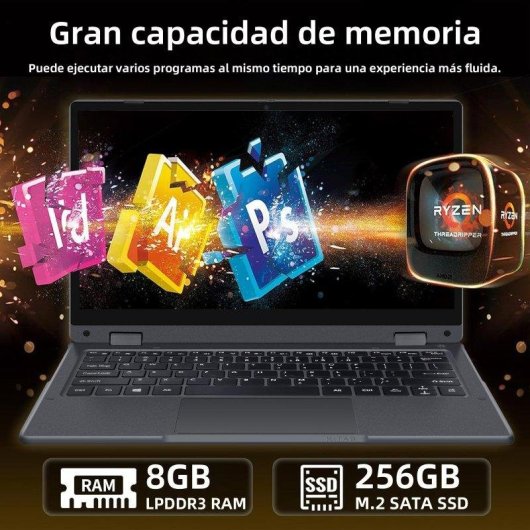 Portátil Micrear 11,6" Intel Core 6500Y 8GB 256GB SSD UHD 615 Windows 11 Pro
