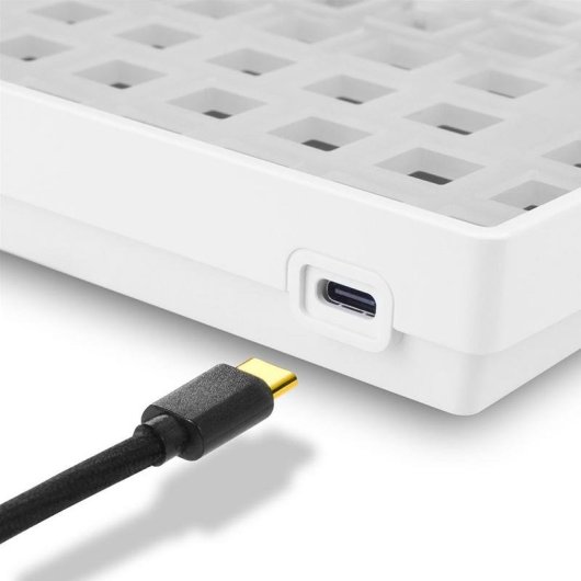 Teclado Sharkoon SKILLER SGK50 S3 Barebone 75% RGB Branco Hot-Swappable