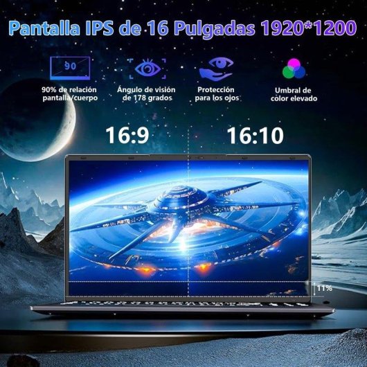 Portátil Micrear 16" Intel Core i5-8210Y 16GB 512GB SSD UHD 617 Windows 11 Pro